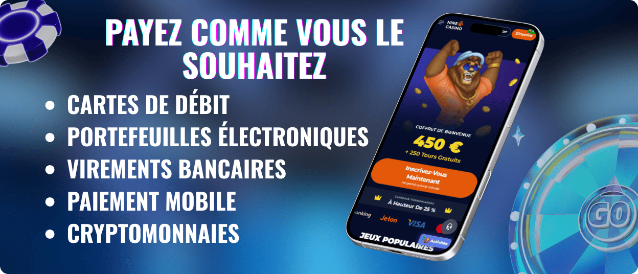 nine casino payment methods